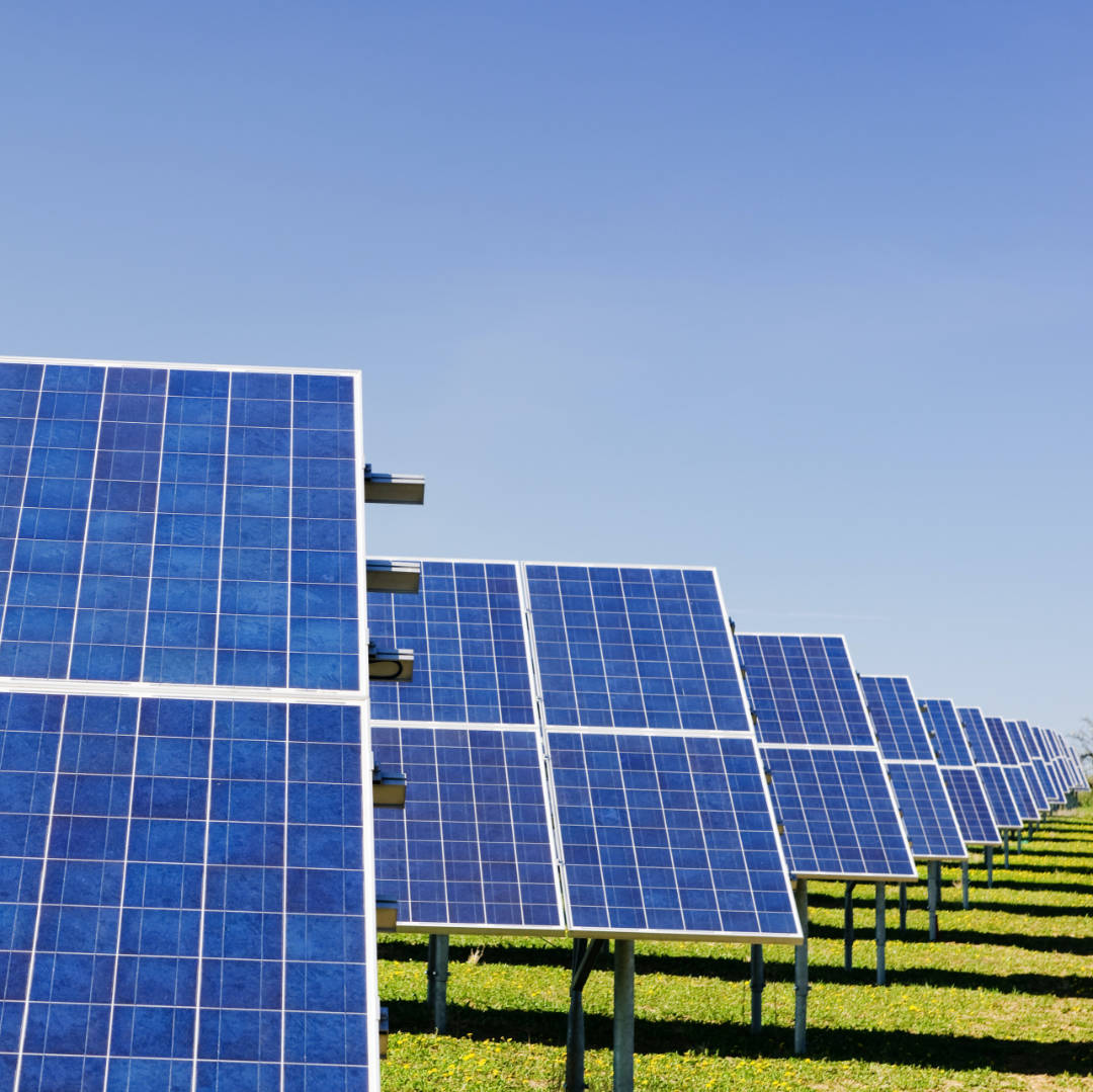 Energy Market Rows of Solar panels