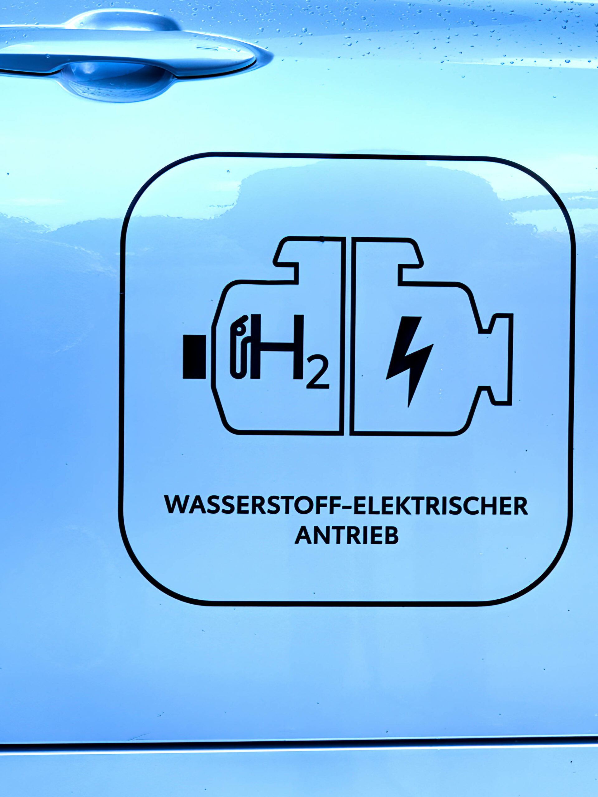 FCEV Logo and lettering to identify a vehicle powered by electric current generated from hydrogen fuel, Hannover, Germany, September 24, 2022